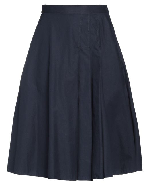 Isola Marras Blue Midnight Midi Skirt Cotton