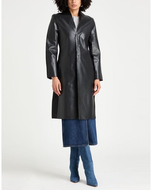 Marni Black Overcoat & Trench Coat Virgin Wool, Polyurethane