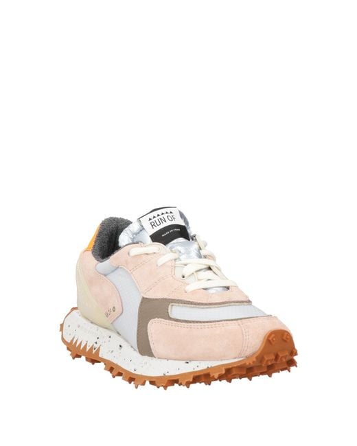 RUN OF White Sneakers Leather, Textile Fibers