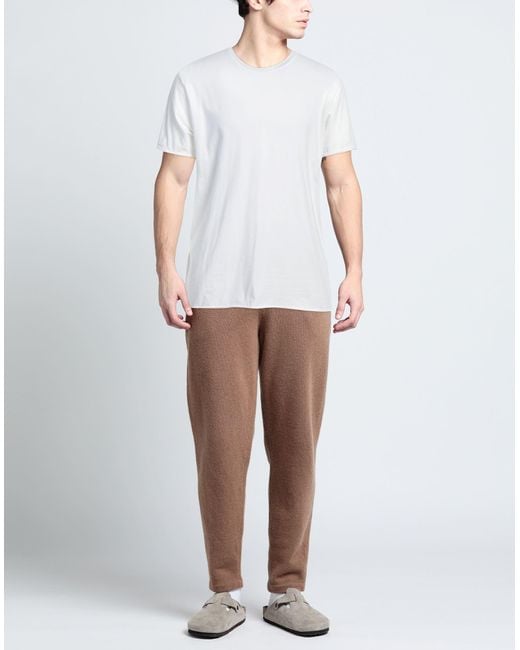 Rossopuro White T-Shirt Cotton, Elastic Fibres for men