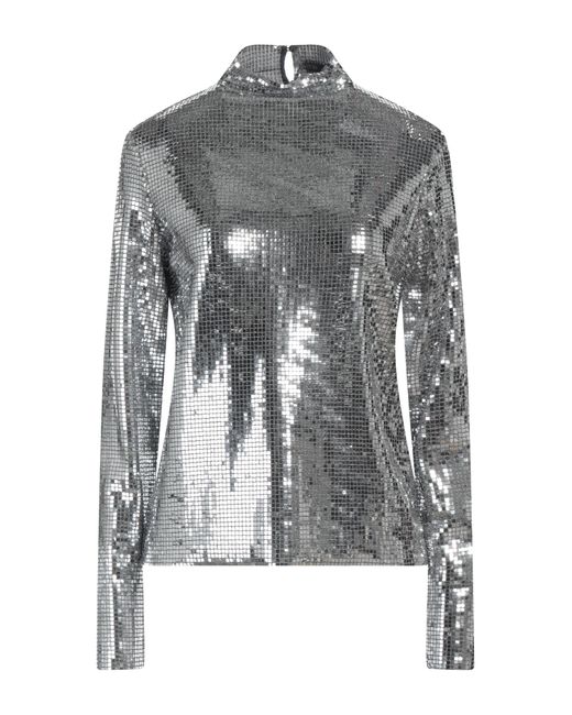 Maje Gray Top Polyamide, Polyester, Metallic Fiber, Elastane