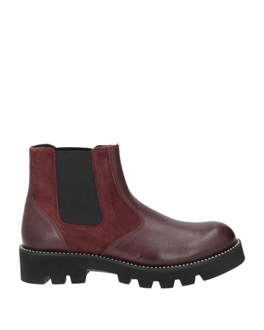 Cerruti 1881 Brown Burgundy Ankle Boots Cow Leather, Goat Skin