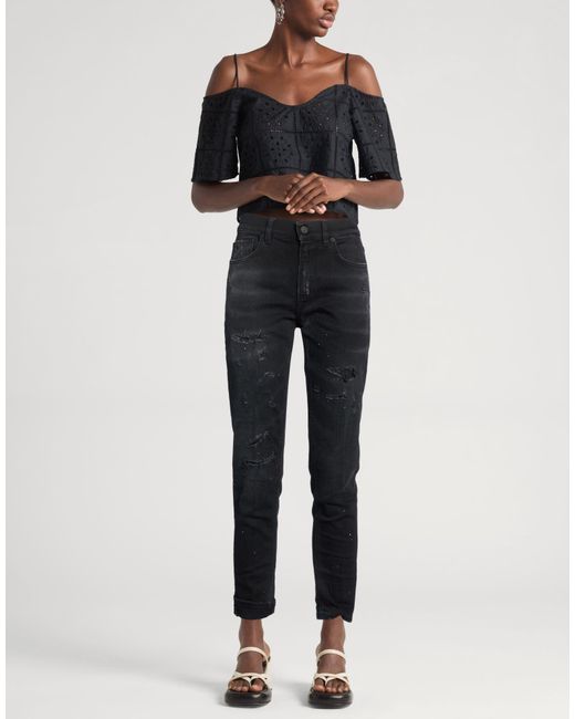 Dondup Black Jeans Cotton, Elastane