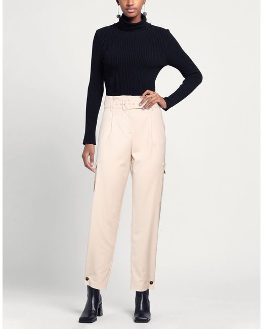 SIMONA CORSELLINI Natural Pants Polyester, Viscose, Elastane