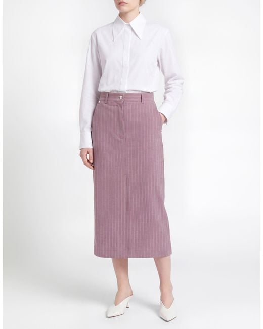 Moschino Purple Midi Skirt Polyester, Virgin Wool, Elastane