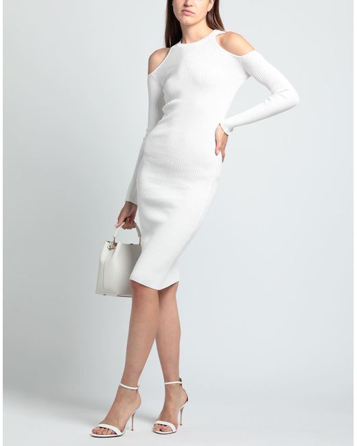 ViCOLO White Midi-Kleid