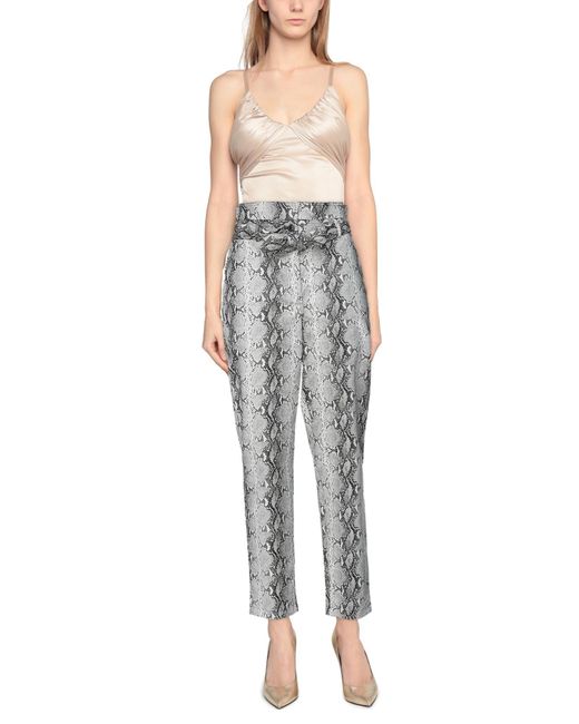 Twinset Gray Light Pants Viscose