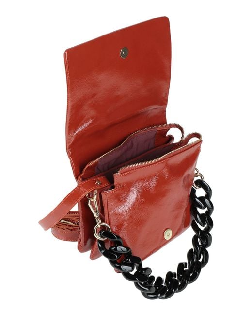 MY BEST BAG Red Tan Handbag Leather