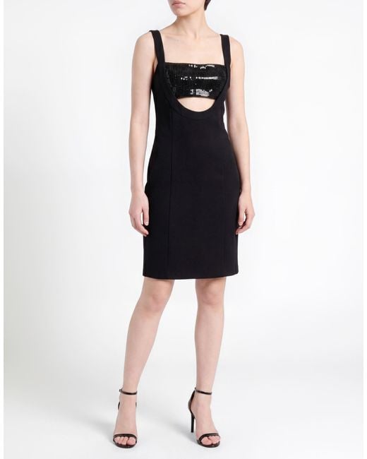 Gaelle Paris Black Mini Dress Viscose, Polyamide, Elastane