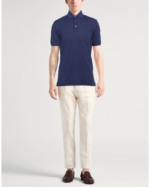 Fedeli Blue Polo Shirts for men