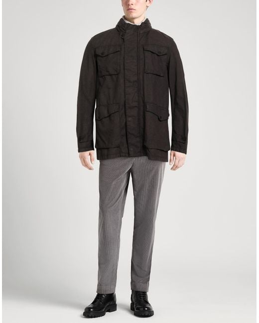 Herno Black Laminar Jacket Linen for men