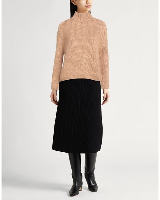 Forte_forte Natural Camel Turtleneck Silk, Mohair Wool, Cashmere