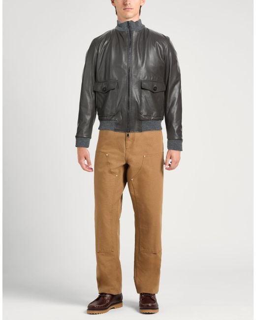 Berna Gray Jacket Leather for men