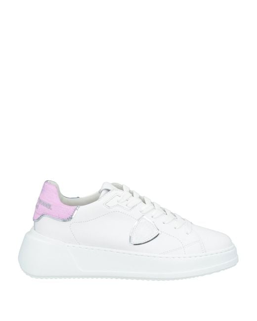 Philippe Model White Tres Temple Sneakers Leather, Textile Fibers