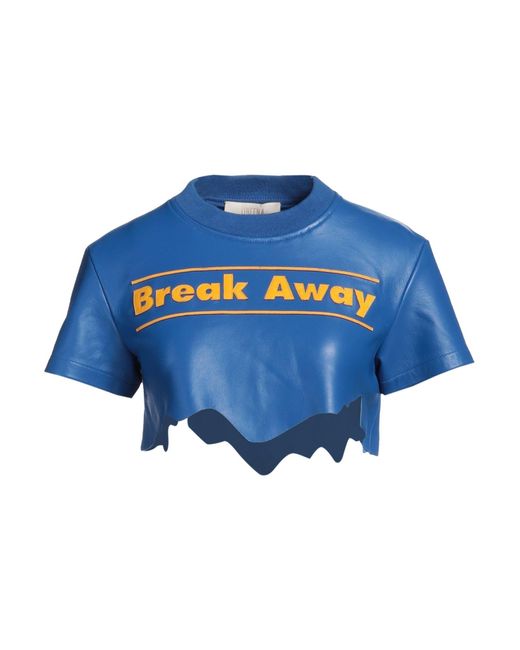 Ssheena Blue Azure Top Leather