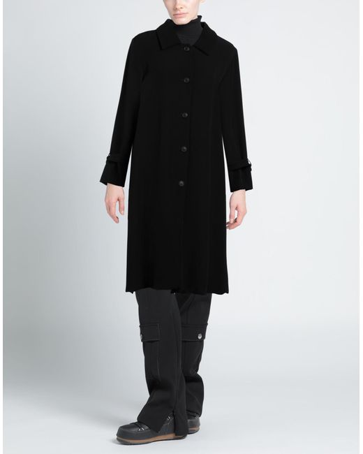 Jijil Black Overcoat & Trench Coat