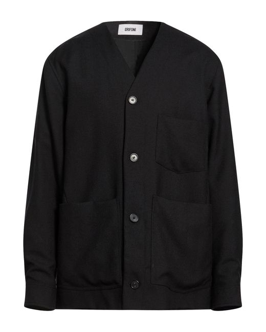 Grifoni Black Jacket Virgin Wool for men
