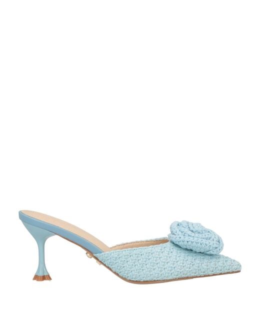 Twenty Four Haitch Blue Mules & Clogs