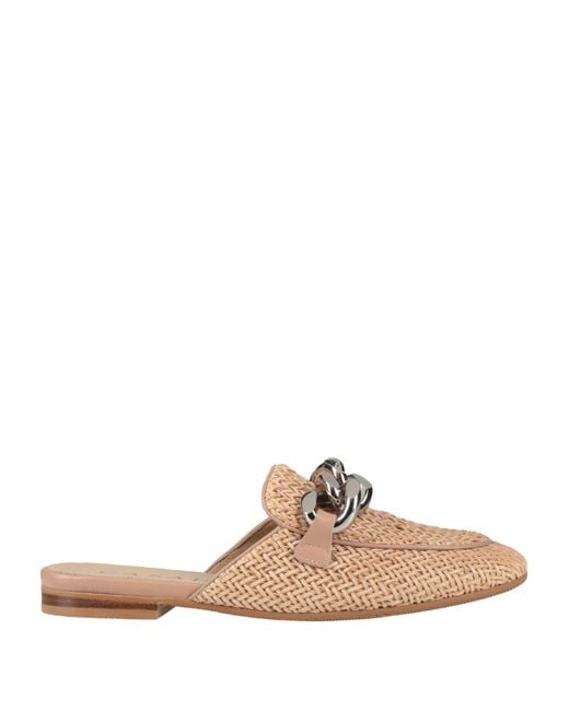 Casadei Brown Mules & Clogs Textile Fibers
