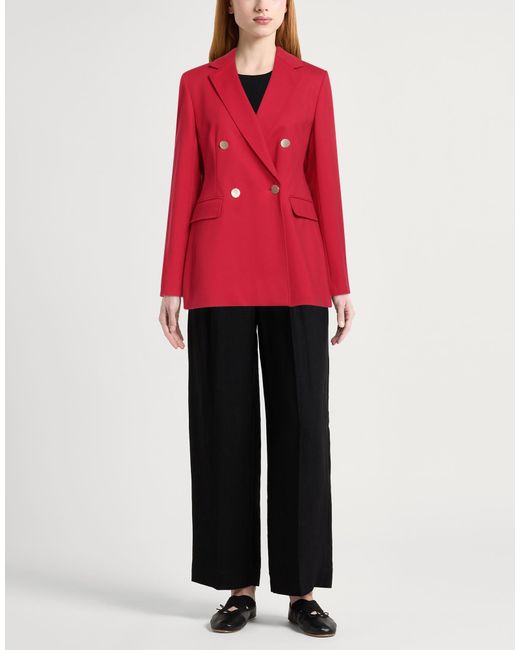 Max Mara Red Blazer Viscose, Polyamide, Elastane