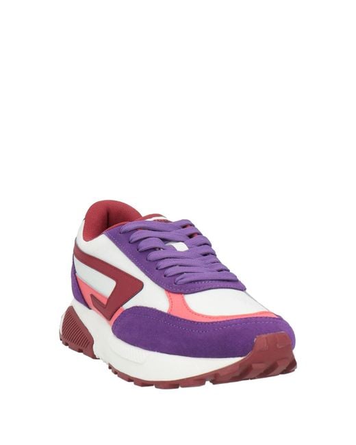 DIESEL Purple Sneakers Leather, Textile Fibers