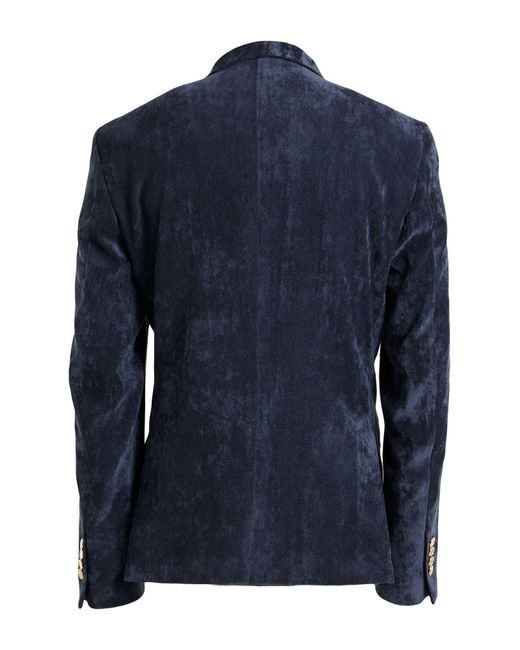 Daniele Alessandrini Blue Blazer Polyester, Polyamide, Elastane for men