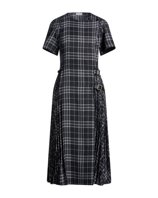 Burberry Black Midi Dress Polyester, Wool