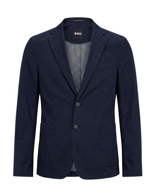 Boss Blue Blazer Cotton, Polyamide, Polyester, Elastane for men