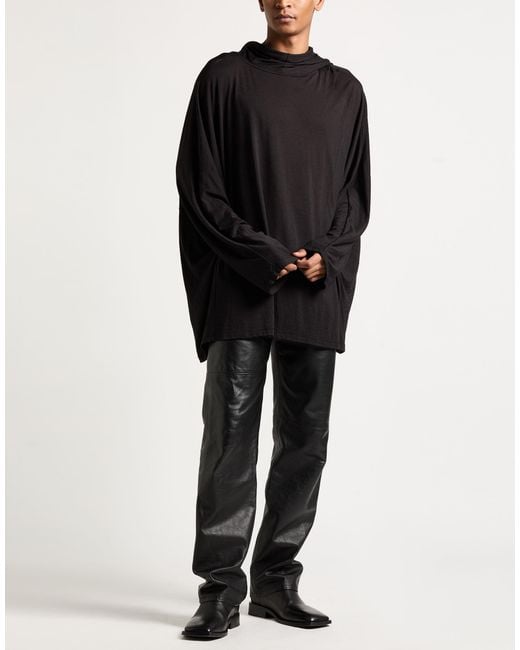 Rick Owens Black T-Shirt Lambskin for men