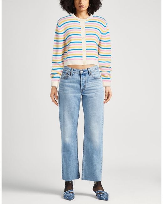 MSGM Blue Ivory Cardigan Wool, Cashmere