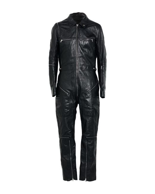 Rick Owens Black Jumpsuit Leather for men