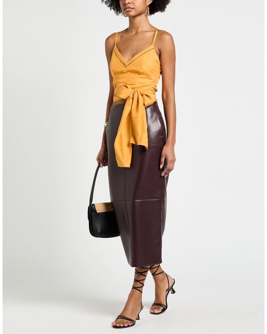 Alberta Ferretti Orange Top Silk