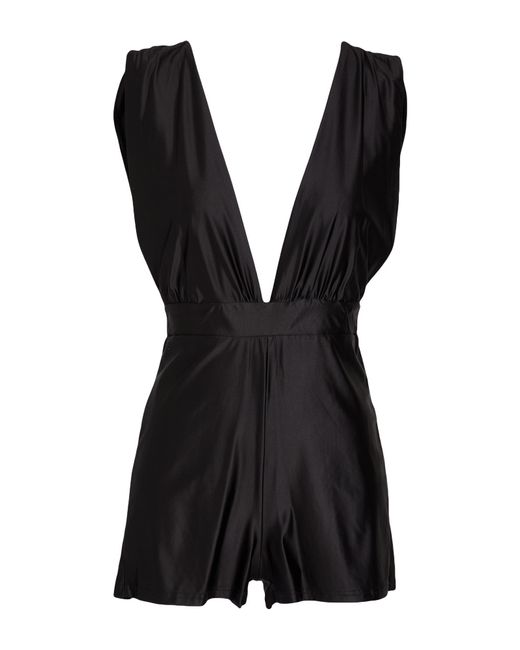 MATILDE COUTURE Black Playsuit Nylon, Elastane