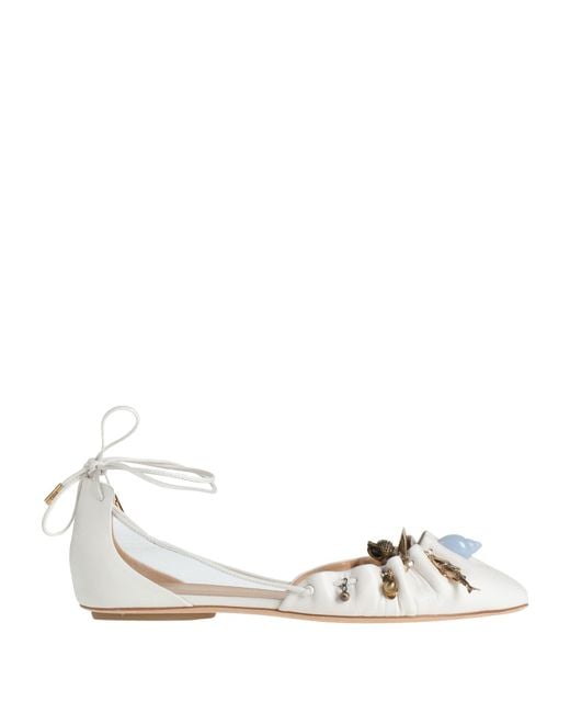 Chloé White Ballet Flats Leather