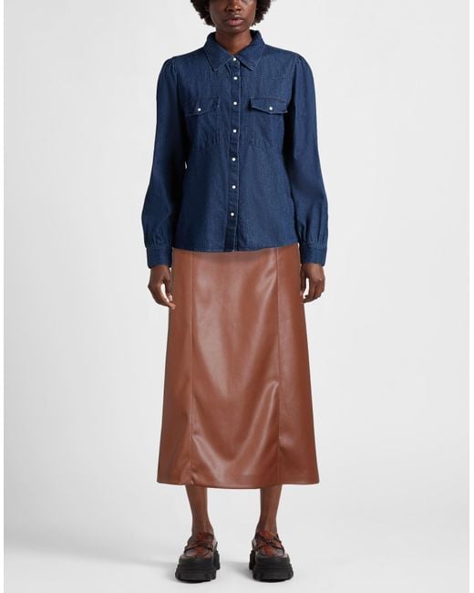 Alpha Studio Brown Midi Skirt Polyester, Polyurethane Resin