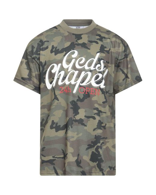 Gcds Gray Military T-Shirt Cotton for men