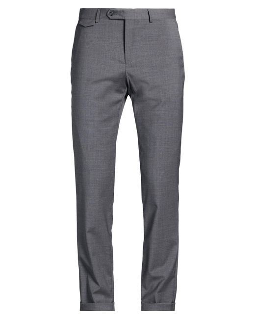 Paoloni Gray Pants Wool, Elastane for men