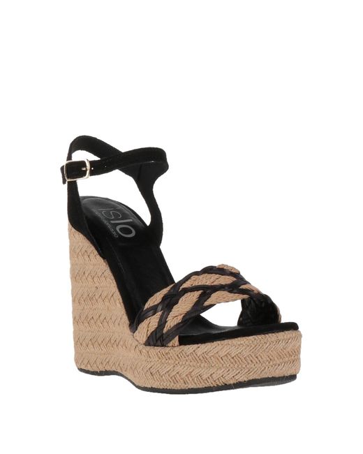 Islo Isabella Lorusso Black Espadrilles Leather, Textile Fibers