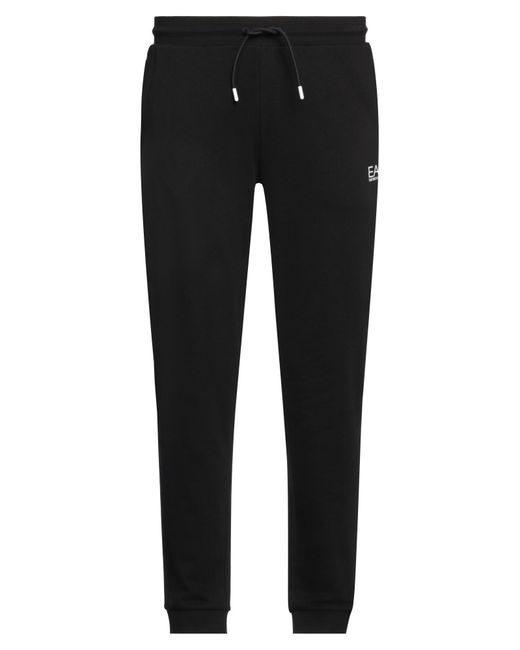 EA7 Black Pants Cotton, Polyester, Elastane for men