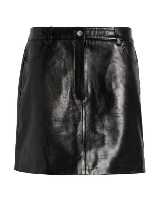 SELECTED Black Mini Skirt Lambskin