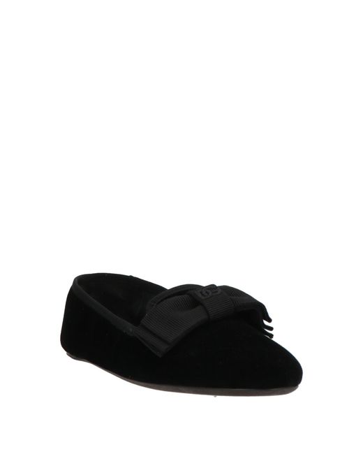 Dolce & Gabbana Black Ballet Flats Textile Fibers