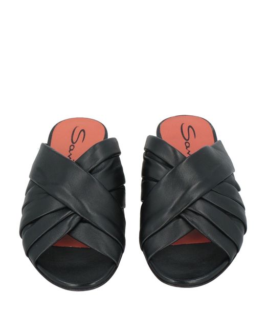 Santoni Black Sandals Leather