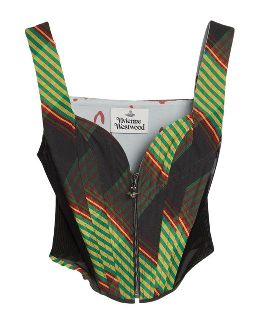 Vivienne Westwood Green Charcoal Top Cotton, Linen, Polyamide, Elastane