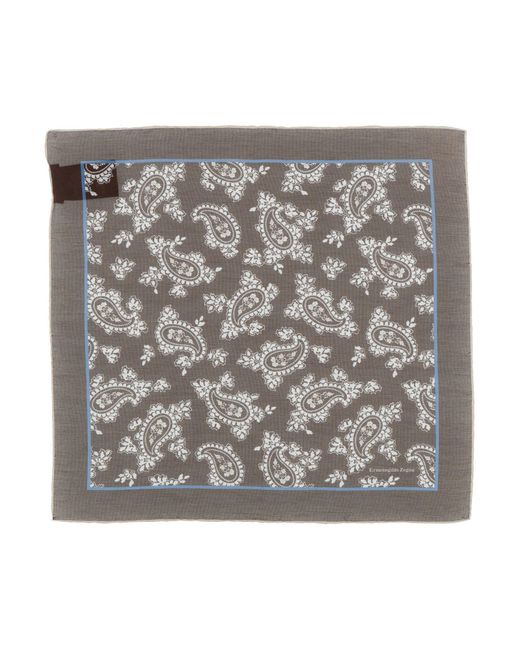 Zegna Gray Scarf Cotton, Silk for men