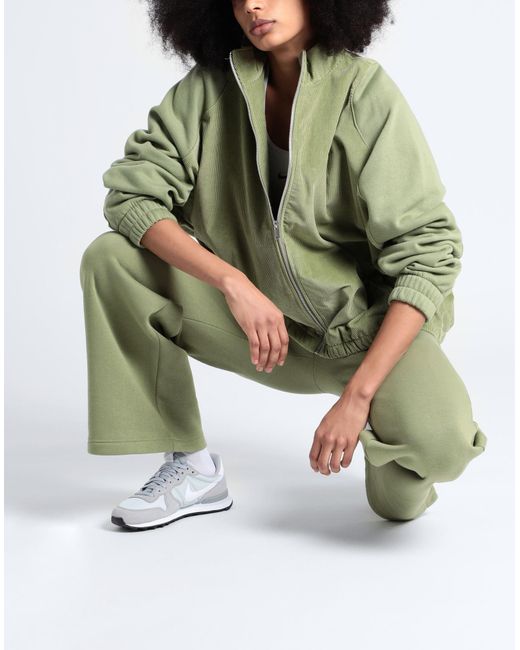 Nike Green Air Corduroy Fleece Full-Zip Jacket Sage Sweatshirt Cotton