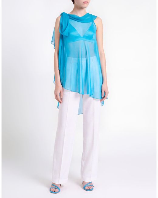 Alberta Ferretti Blue Top Silk