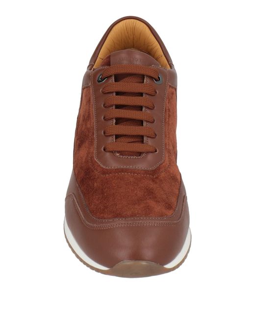 Testoni Brown Sneakers Leather for men