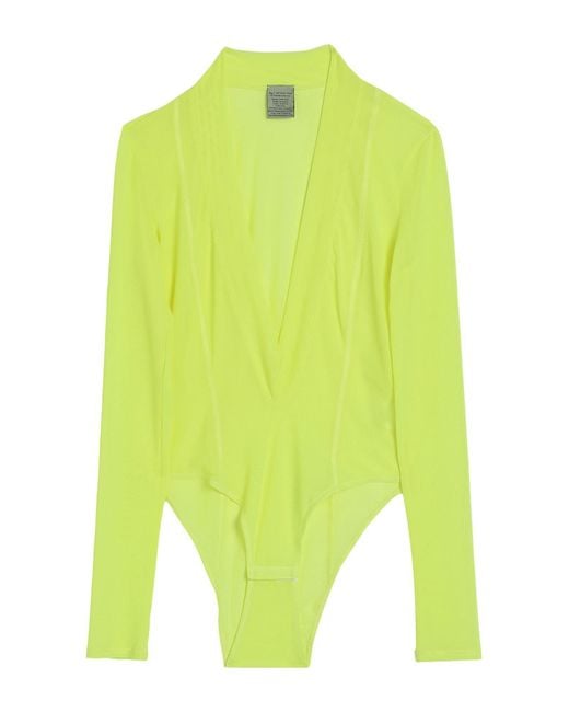 NOT AFTER TEN Yellow Bodysuit Polyamide, Elastane