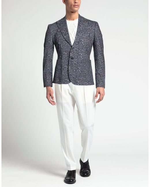 Havana & Co. Blue Blazer Polyester, Cotton, Elastane for men
