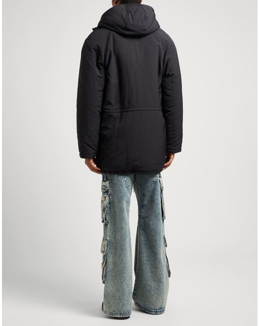 Sandro Black Coat Polyester, Polyamide for men